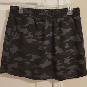 Apana Black and Gray Camouflage Mini Skirt